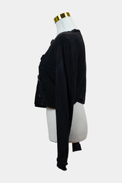 Morgan De Toi Black Cropped Long Sleeve Jacket