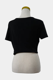 ZARA Black Cropped Crew Tee