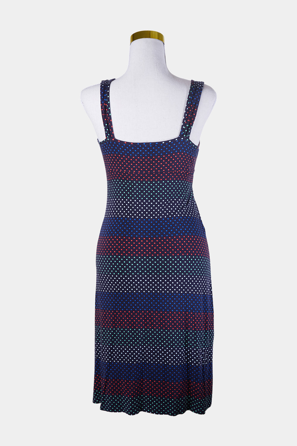 LADAKH Navy Polkadot Button Dress