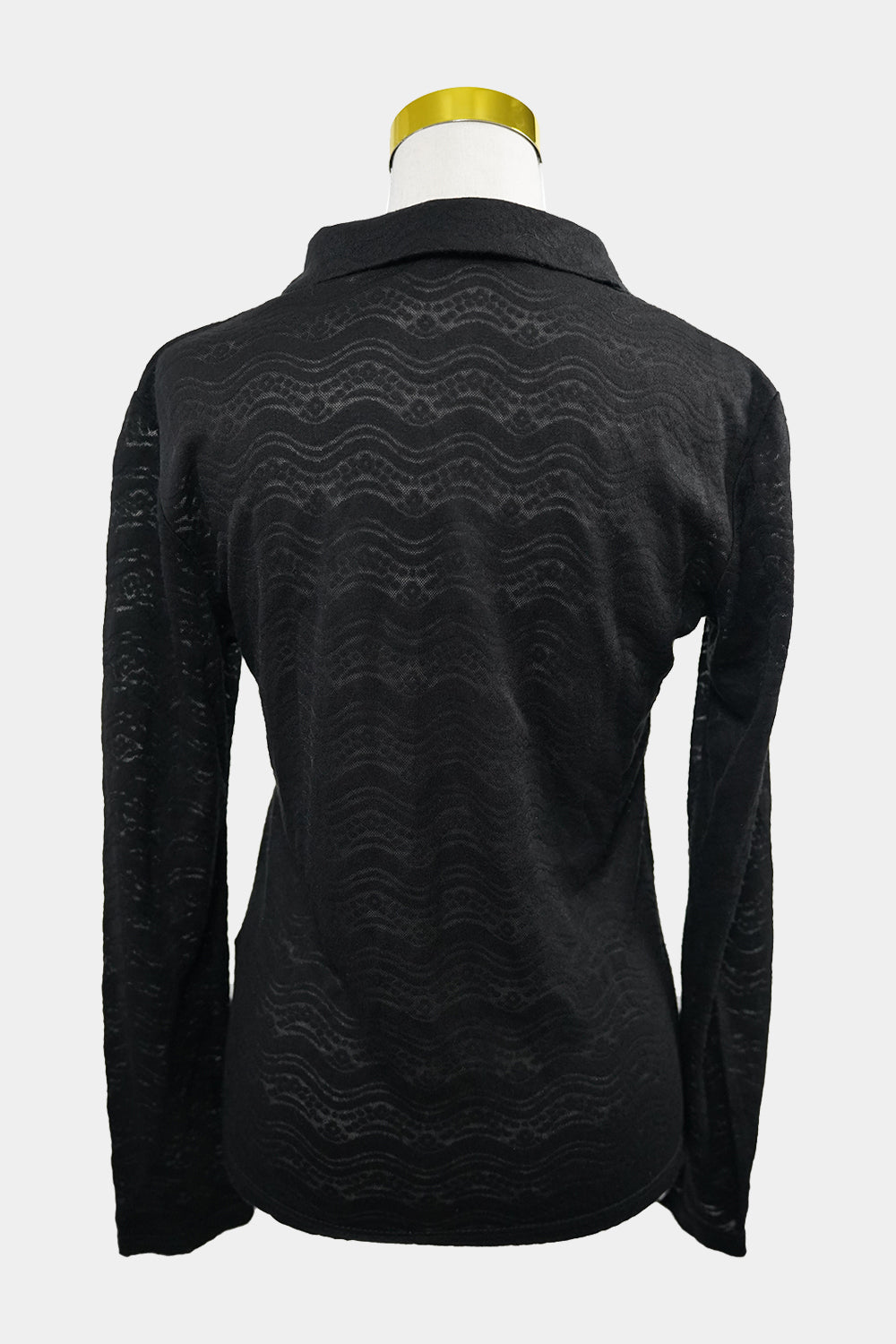 Axara Paris Black Semi Sheer Buttoned-Down Shirt