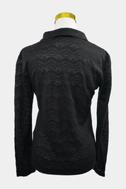 Axara Paris Black Semi Sheer Buttoned-Down Shirt