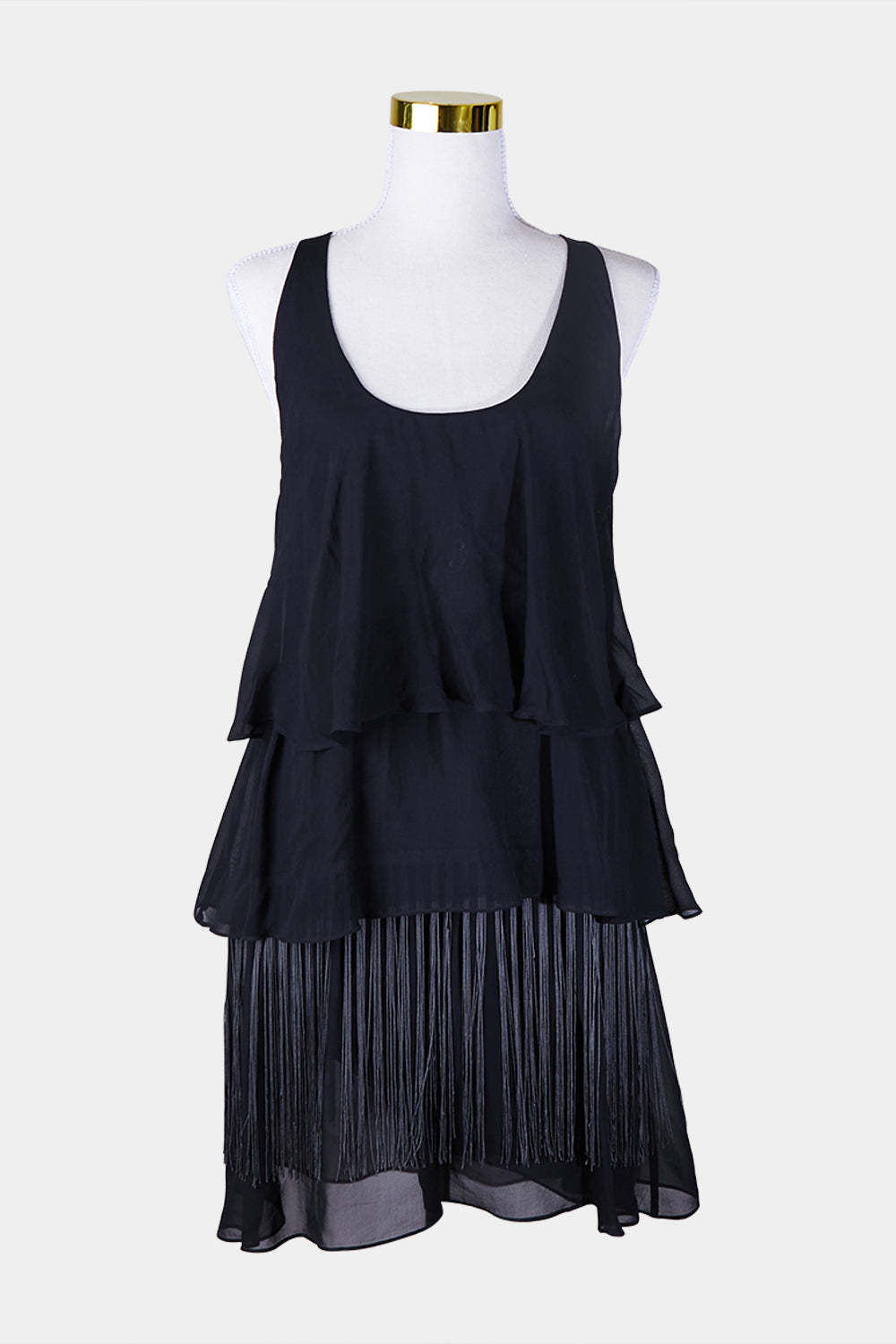 EXTRE Black Sheer Ruffle Dress