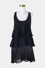 EXTRE Black Sheer Ruffle Dress