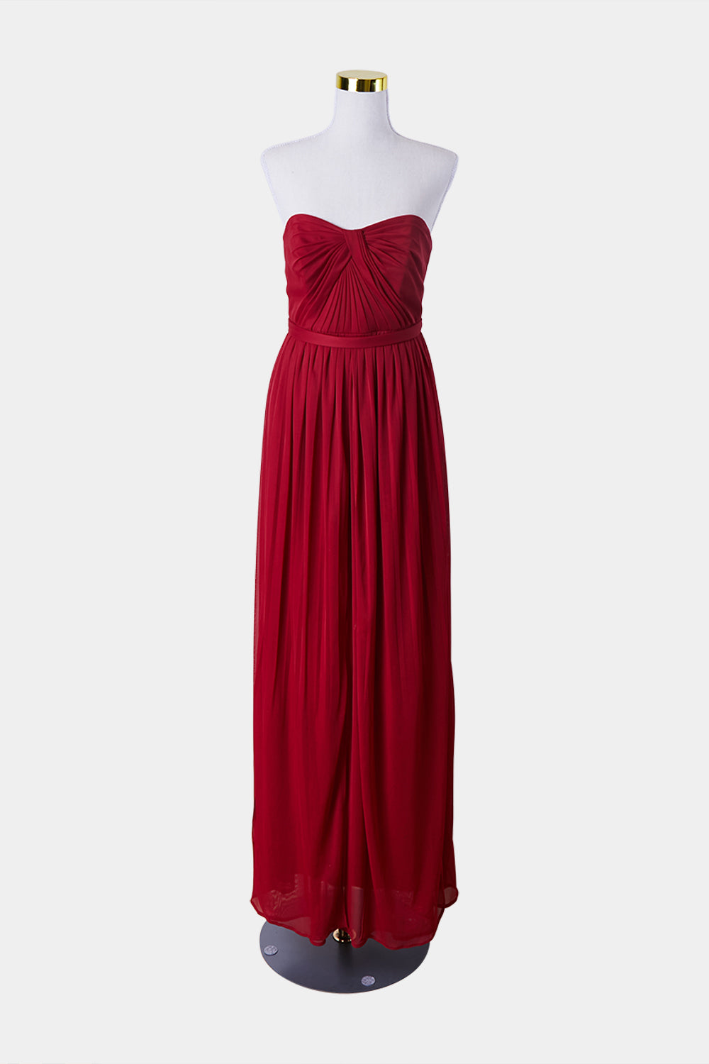 Oleg Cassini Red Strapless Formal Gown