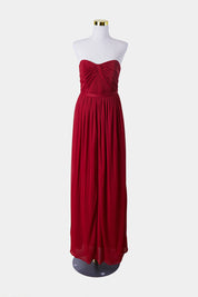 Oleg Cassini Red Strapless Formal Gown