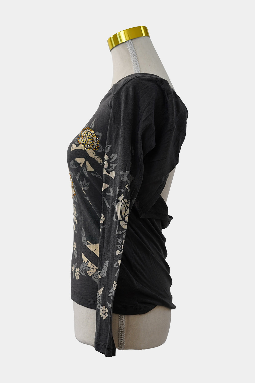 Dreams By Status Grey Backless Long Sleeve Tee