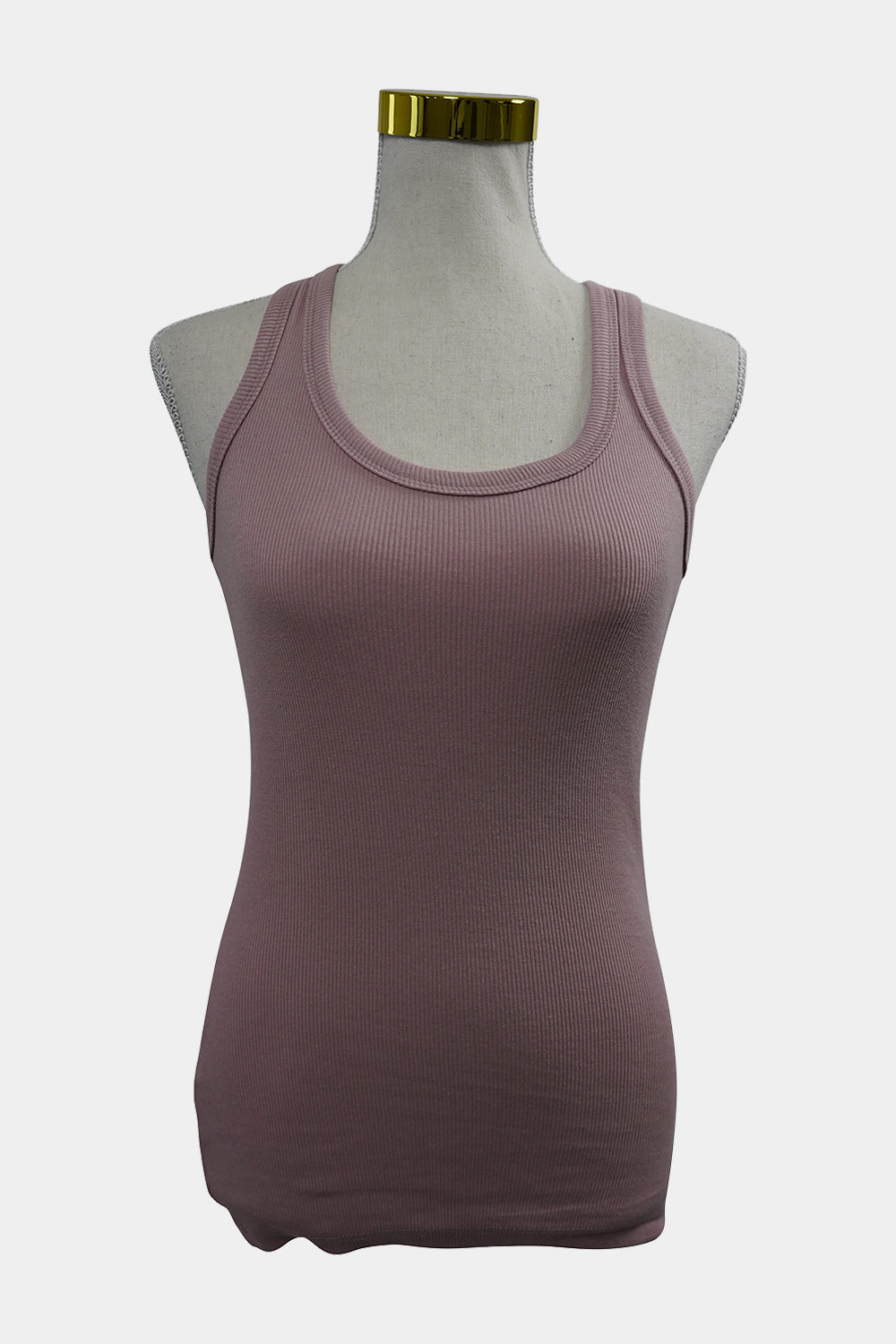 For You Women Pink Ribbed Racer Tank Top