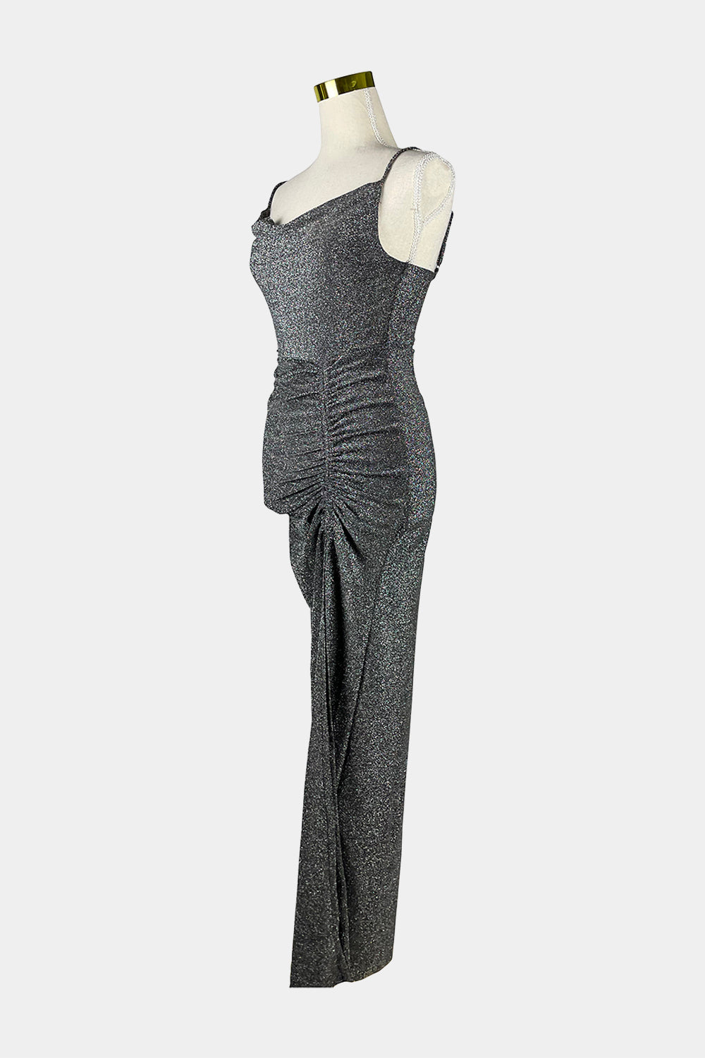 BLOSSOM Black Glitter Midi Dress
