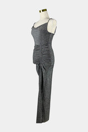 BLOSSOM Black Glitter Midi Dress