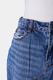 ZARA Blue Midi Denim Skirt