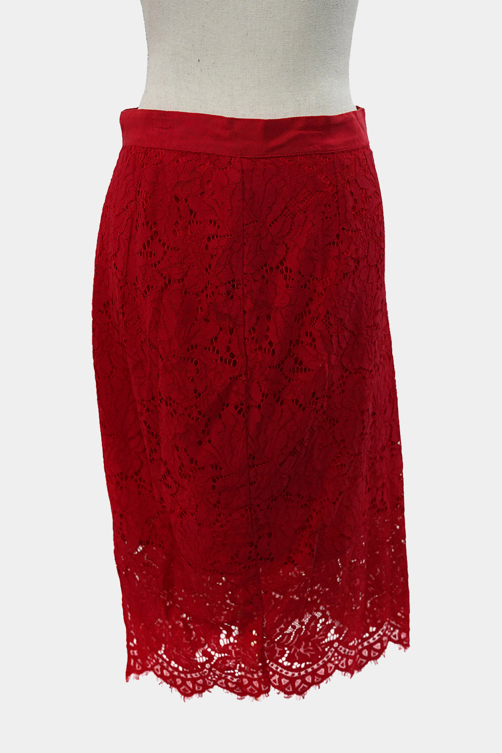 H&M Red Lace Midi Skirt