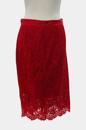 H&M Red Lace Midi Skirt