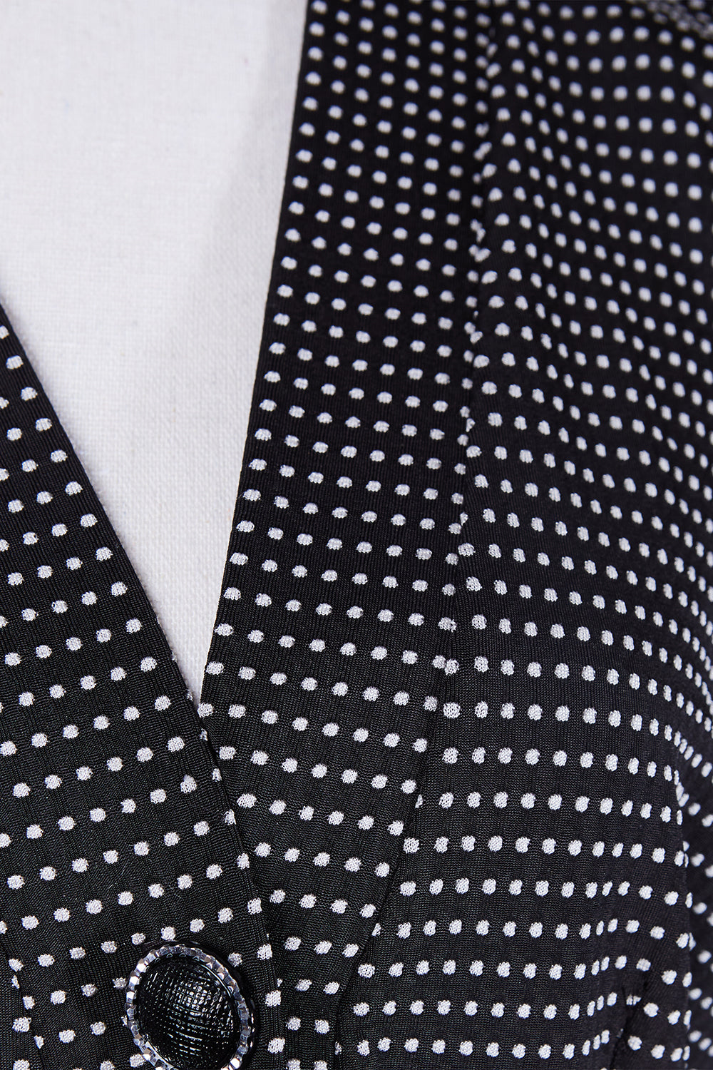 Jen Khan Black, White Pattern Stretch Button Up Dress