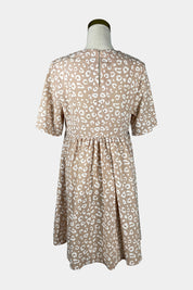 LEONI Beige Short Sleeve Mini Dress