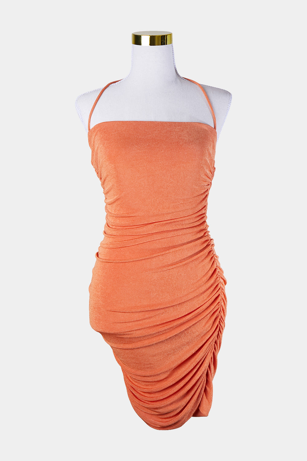 Hello Molly Orange Ruched Dress