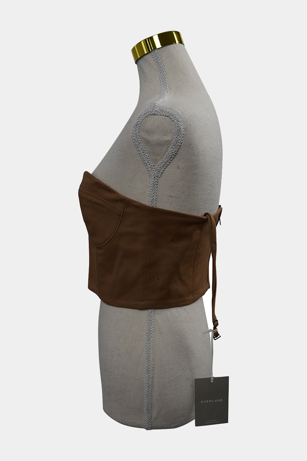 EVERLANE Brown Cropped Strapless Bustier