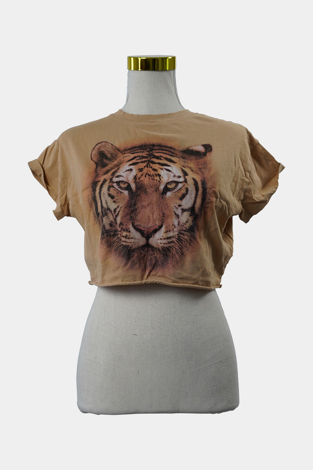 SUPRE Beige Tiger Cropped T-Shirt