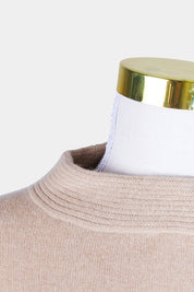 Jasmine And Will Beige Highneck Cashmere Sweater