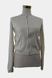 Tommy Hilfiger White Knit Zip Jacket