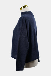 Divided H&m Blue Mock Neck Long Sleeve Knit Top