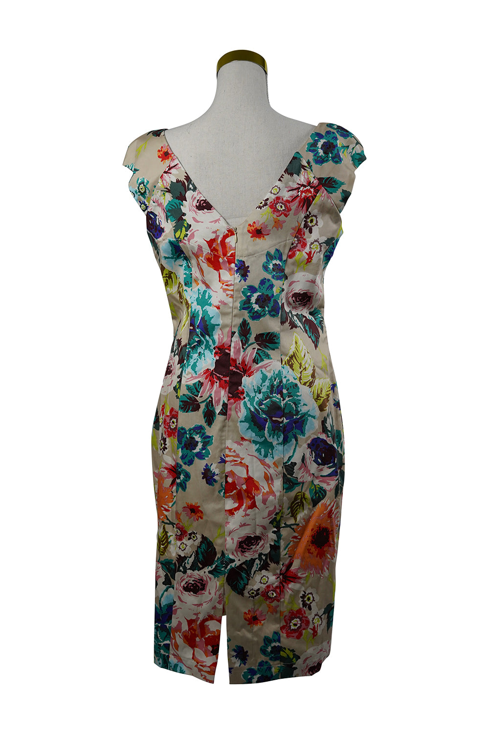 LEINABROUGHTON Multi Panneled Floral Midi Dress