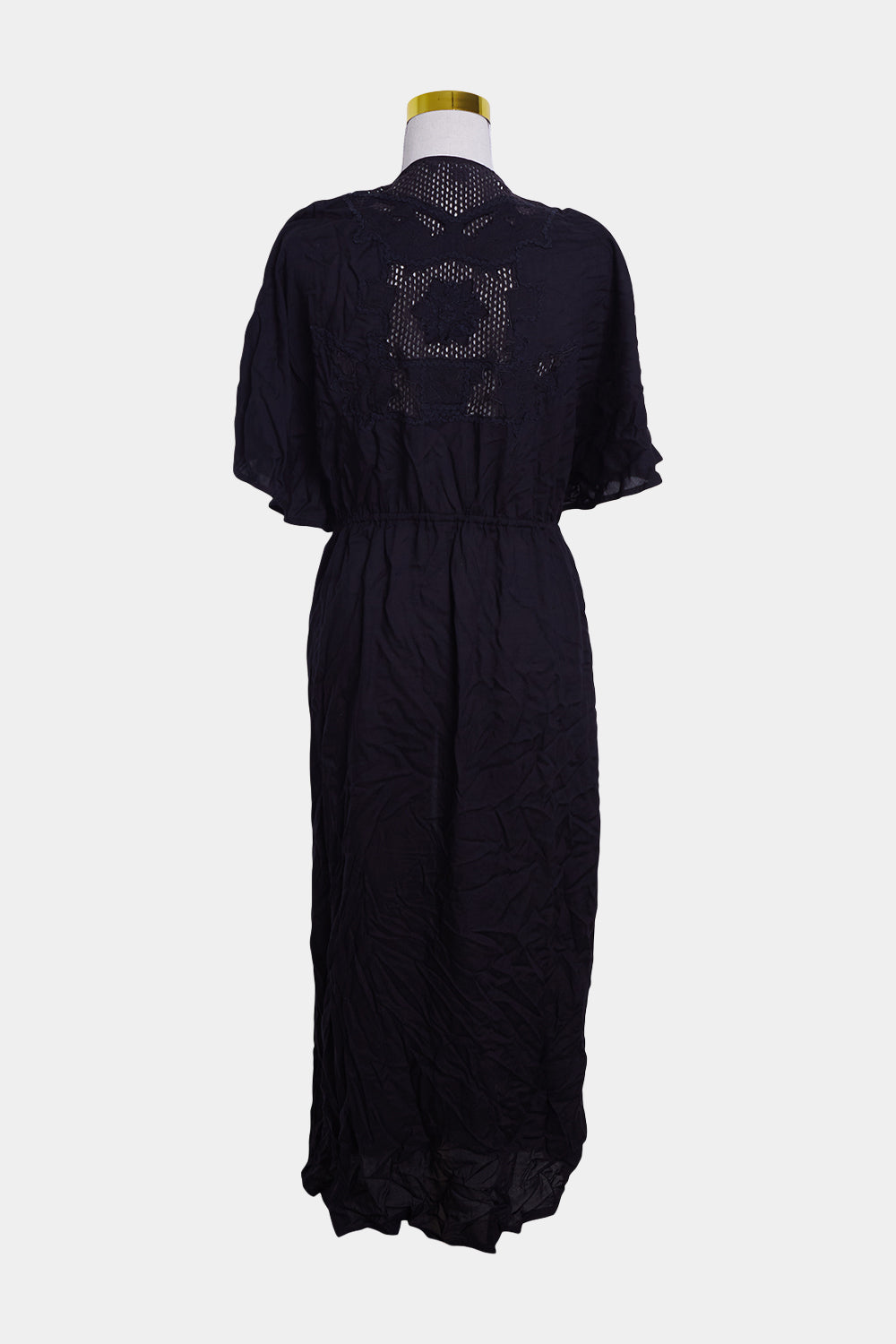 French Connection Black Lace Detail Kaftan