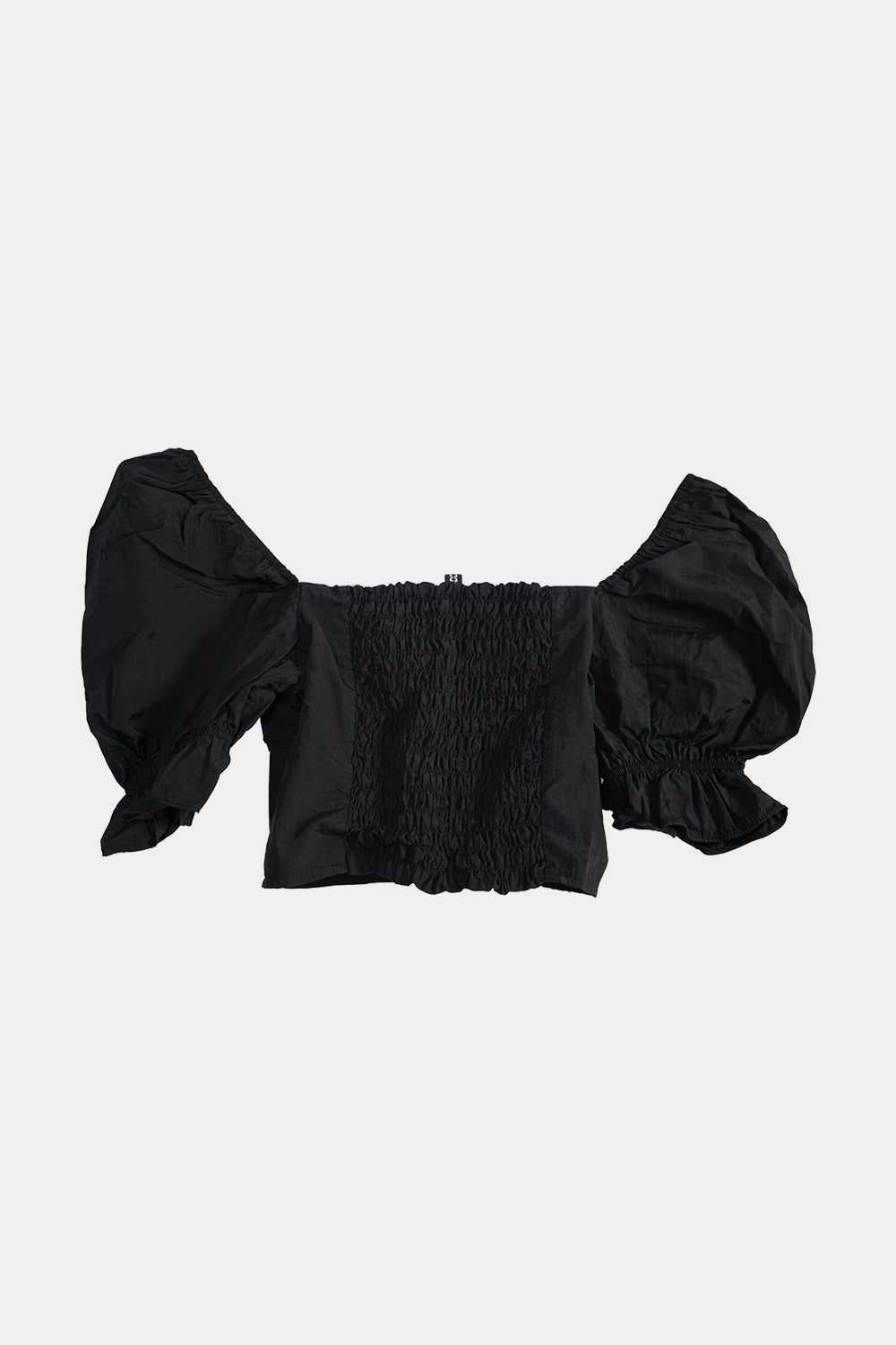Divided H&m Black Crop Bustier Puff Sleeves