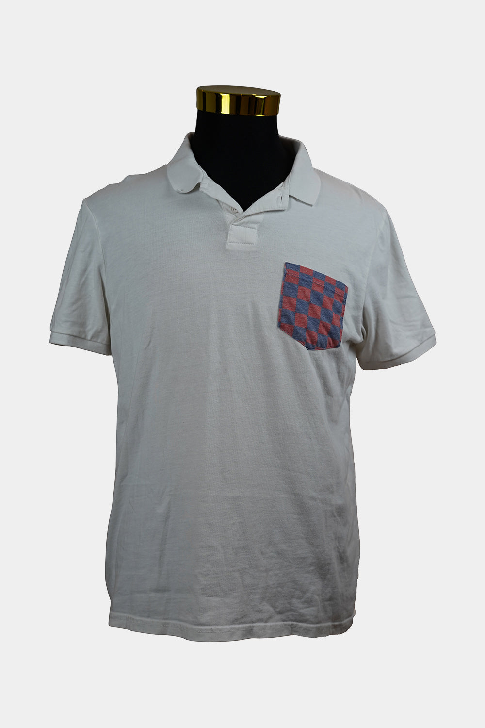 ASOS White Polo with Checkered Pocket