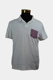 ASOS White Polo with Checkered Pocket