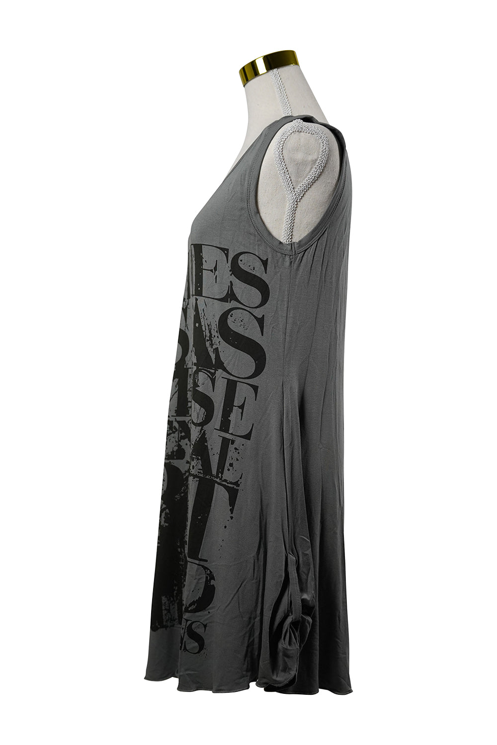 Sao Paulo Grey Graphic Tank Midi Dress