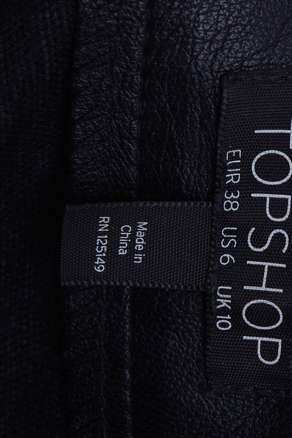 Topshop Black Leather Zip Detail Mini Skirt