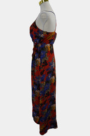 New Look Petite Red Floral Wrap Midi Dress