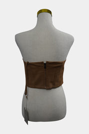 EVERLANE Brown Cropped Strapless Bustier