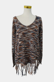 BILLABONG Orange, Grey, White Knit Jumper