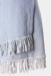 CANDIDATE Blue Denim Fringed Skirt