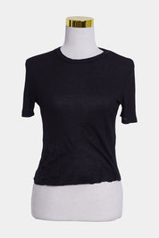 ZARA Black Sheer Fitted T Shirt