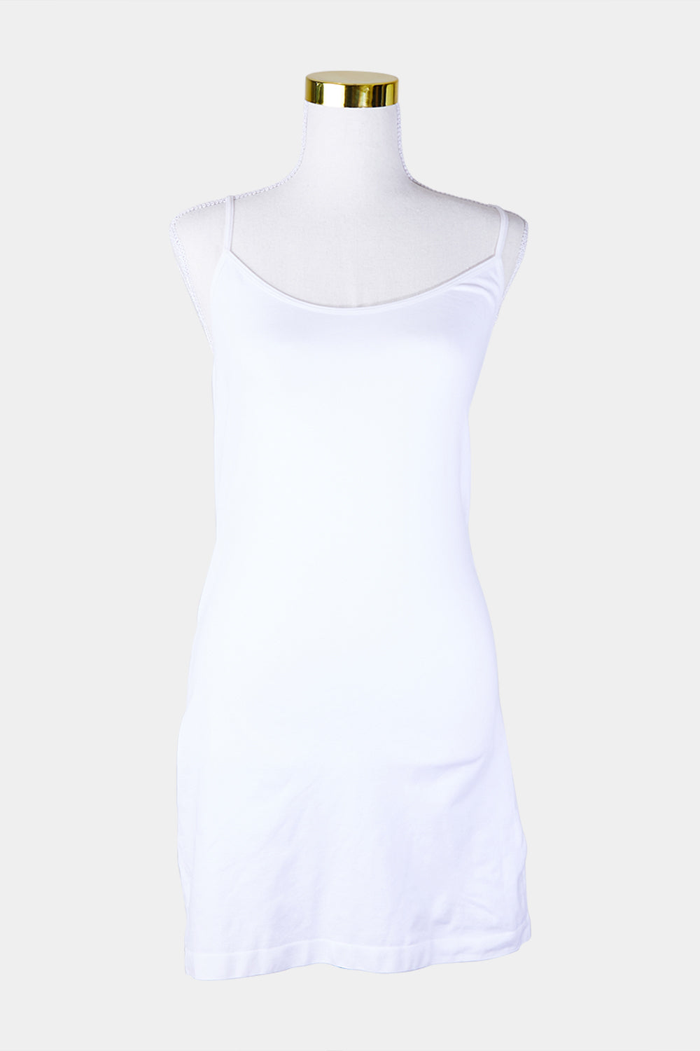 LAUXES White Stretch Slip Dress
