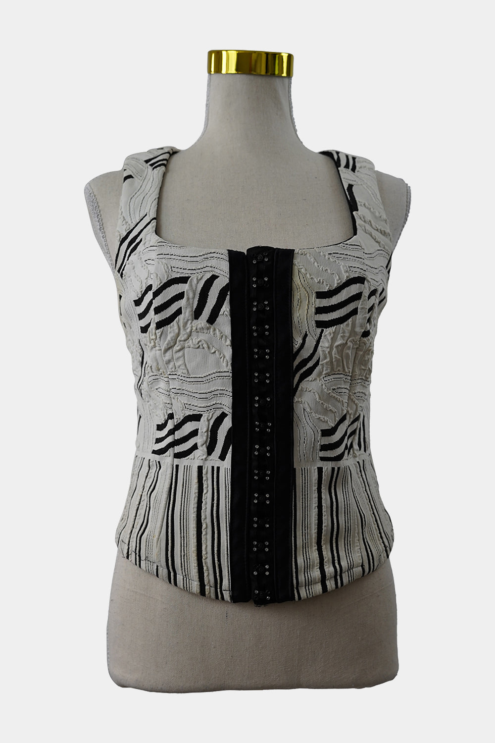 Joseph Ribkoff Black, White White Bustier with Diamonds