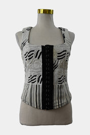 Joseph Ribkoff Black, White White Bustier with Diamonds