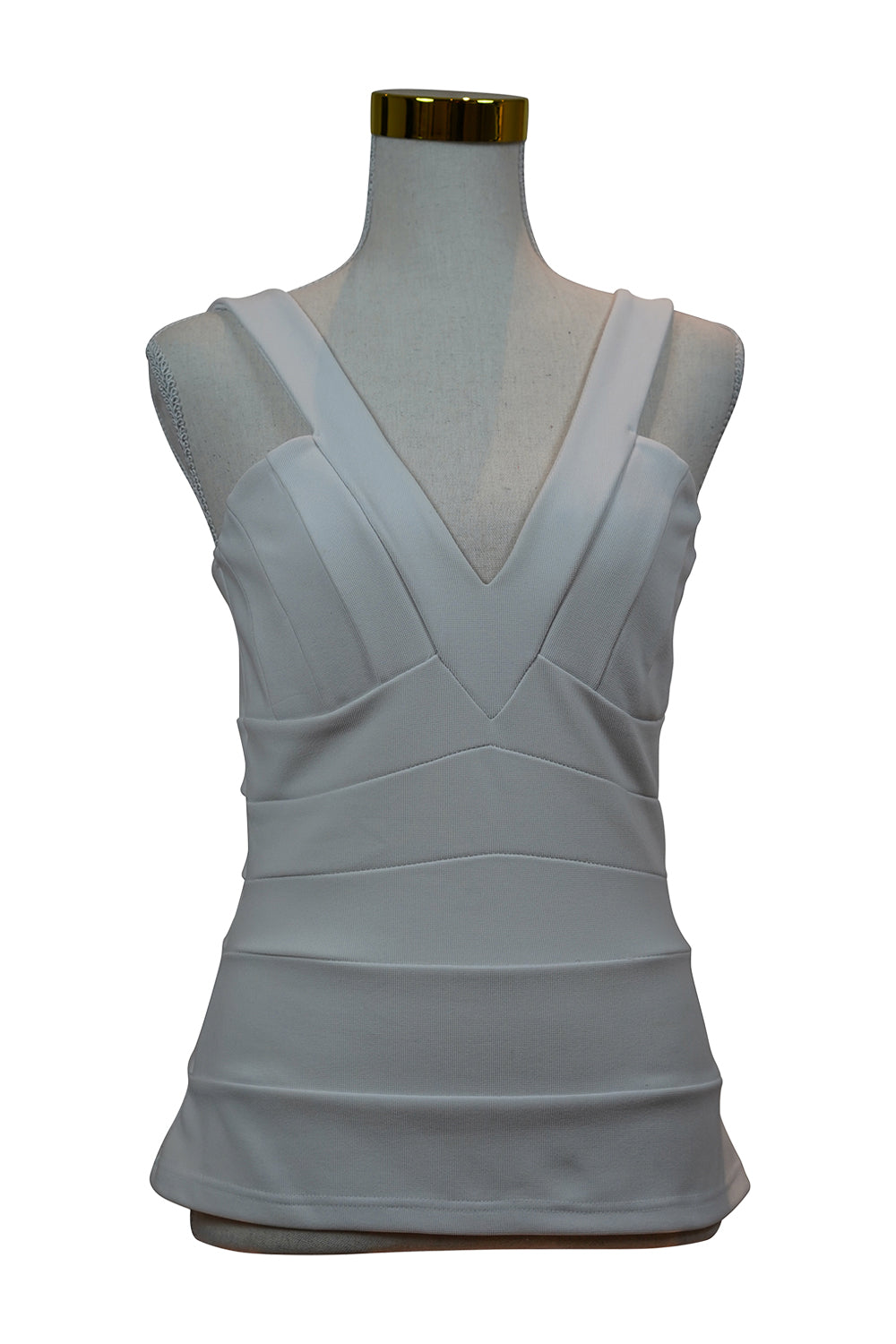 BLOCKOUT White Panelled V Neck Singlet