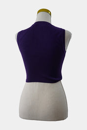 ZARA Purple Highneck Knit Crop Tank Top