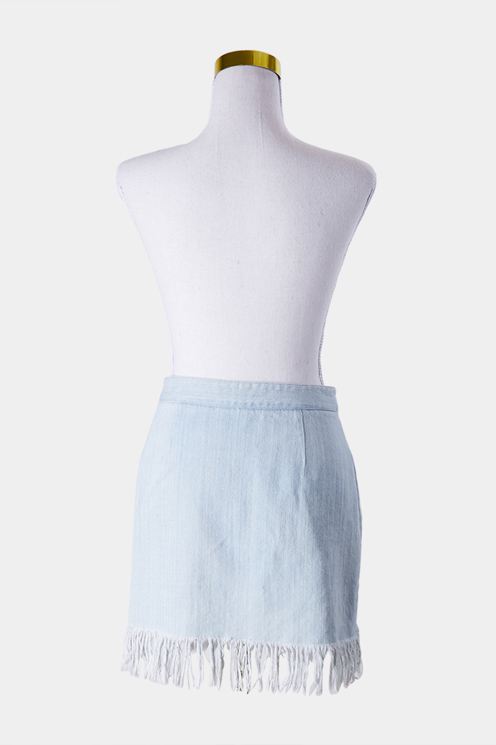 CANDIDATE Blue Denim Fringed Skirt