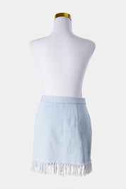 CANDIDATE Blue Denim Fringed Skirt