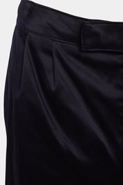 White Suede By Jacqui Demkiw Black Satin Shorts