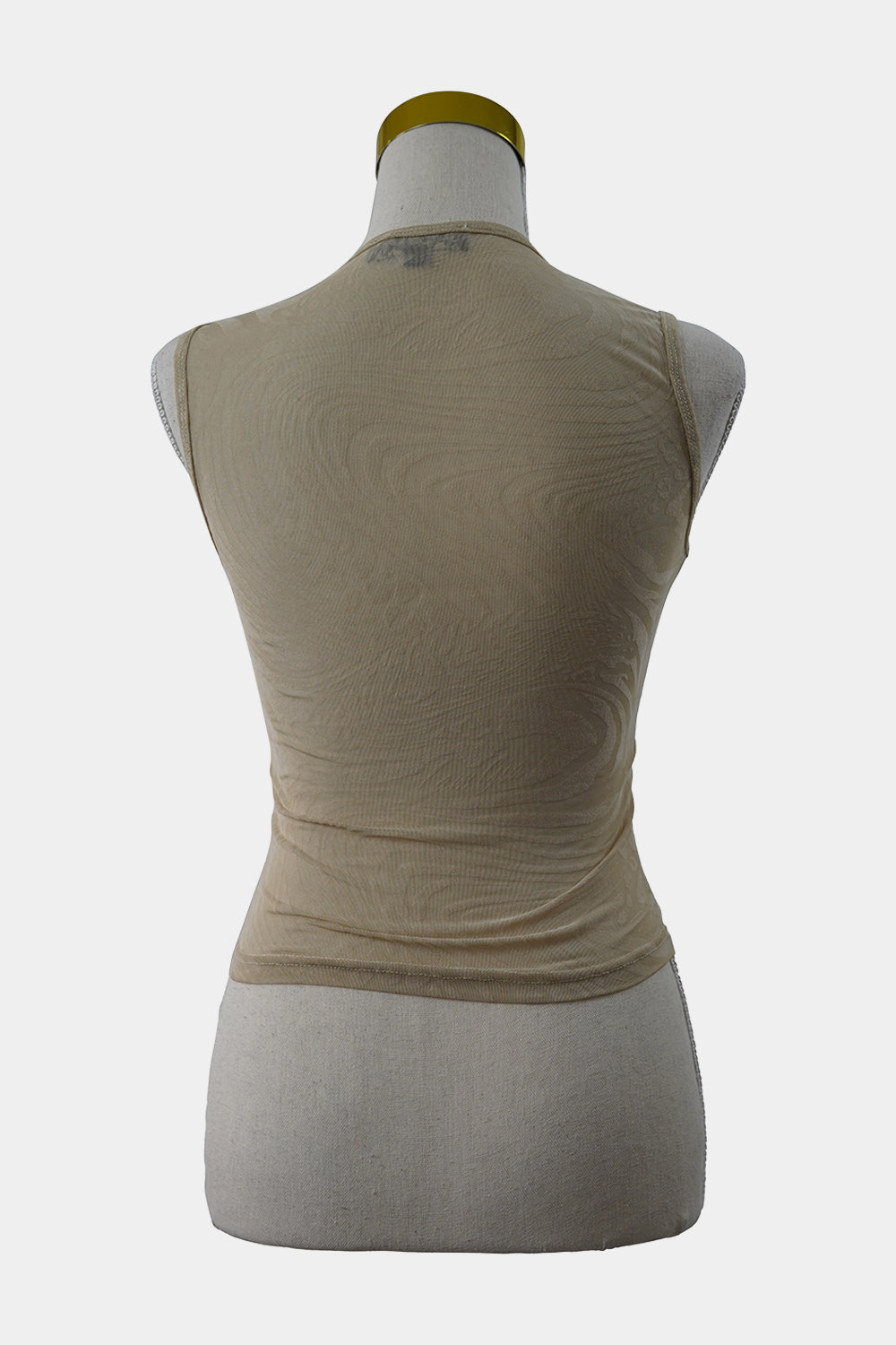 I.AM.GIA Cream, Tan Amina Sheer Crop Tank Top