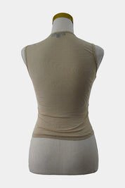 I.AM.GIA Cream, Tan Amina Sheer Crop Tank Top