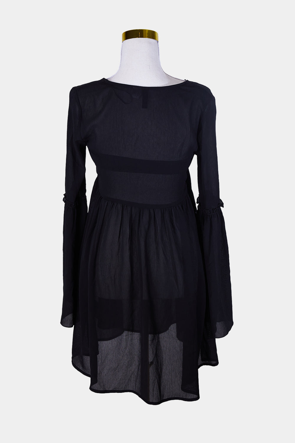 DIVIDED Black Sheer Long Sleeve Dress