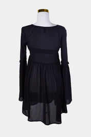 DIVIDED Black Sheer Long Sleeve Dress