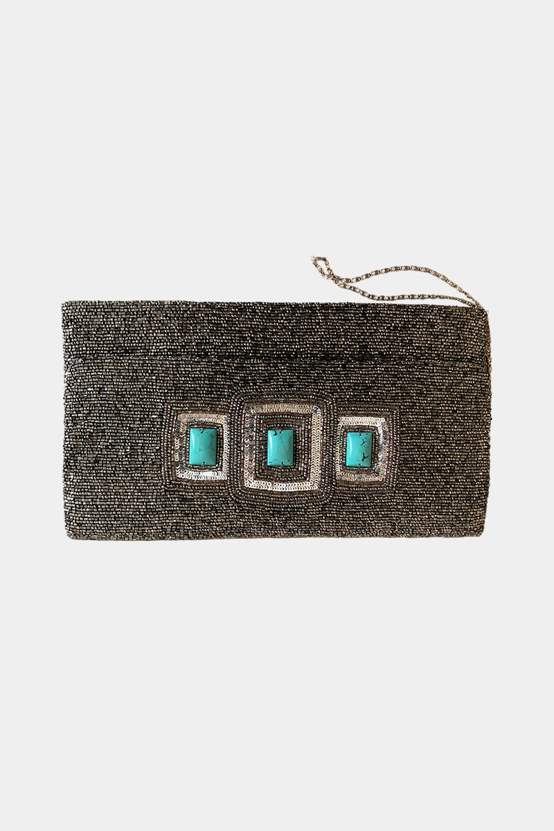 MOYNA Silver Clutch