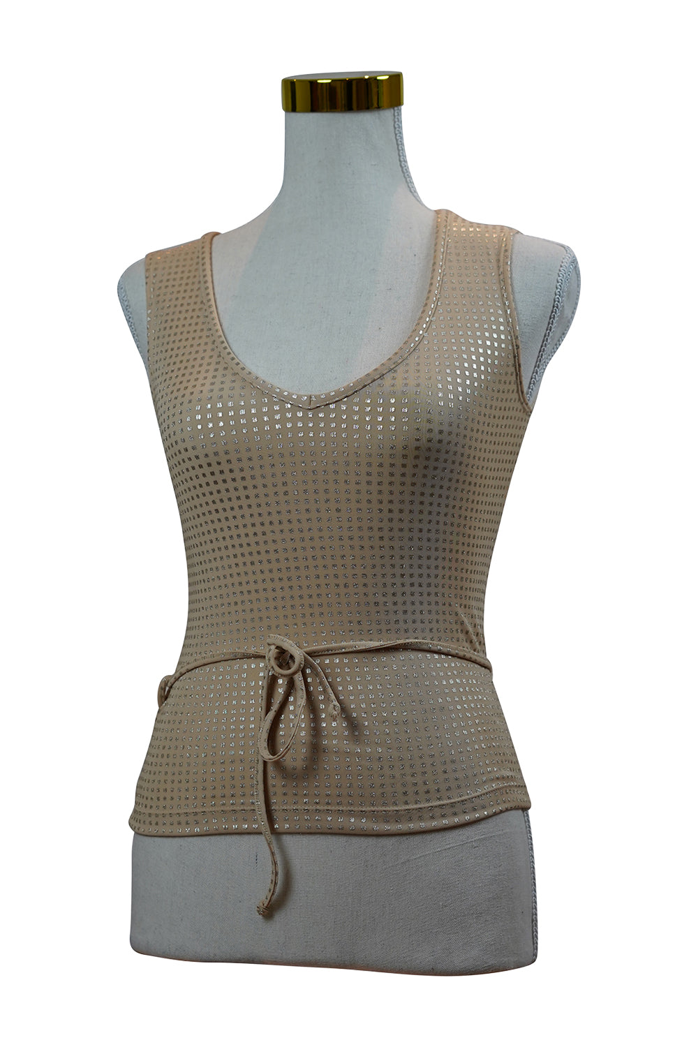 GLASSONS Gold Tank with Tie Detailing